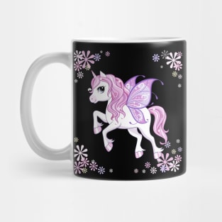 cute little unicorn character with butterfly wings pink Mug